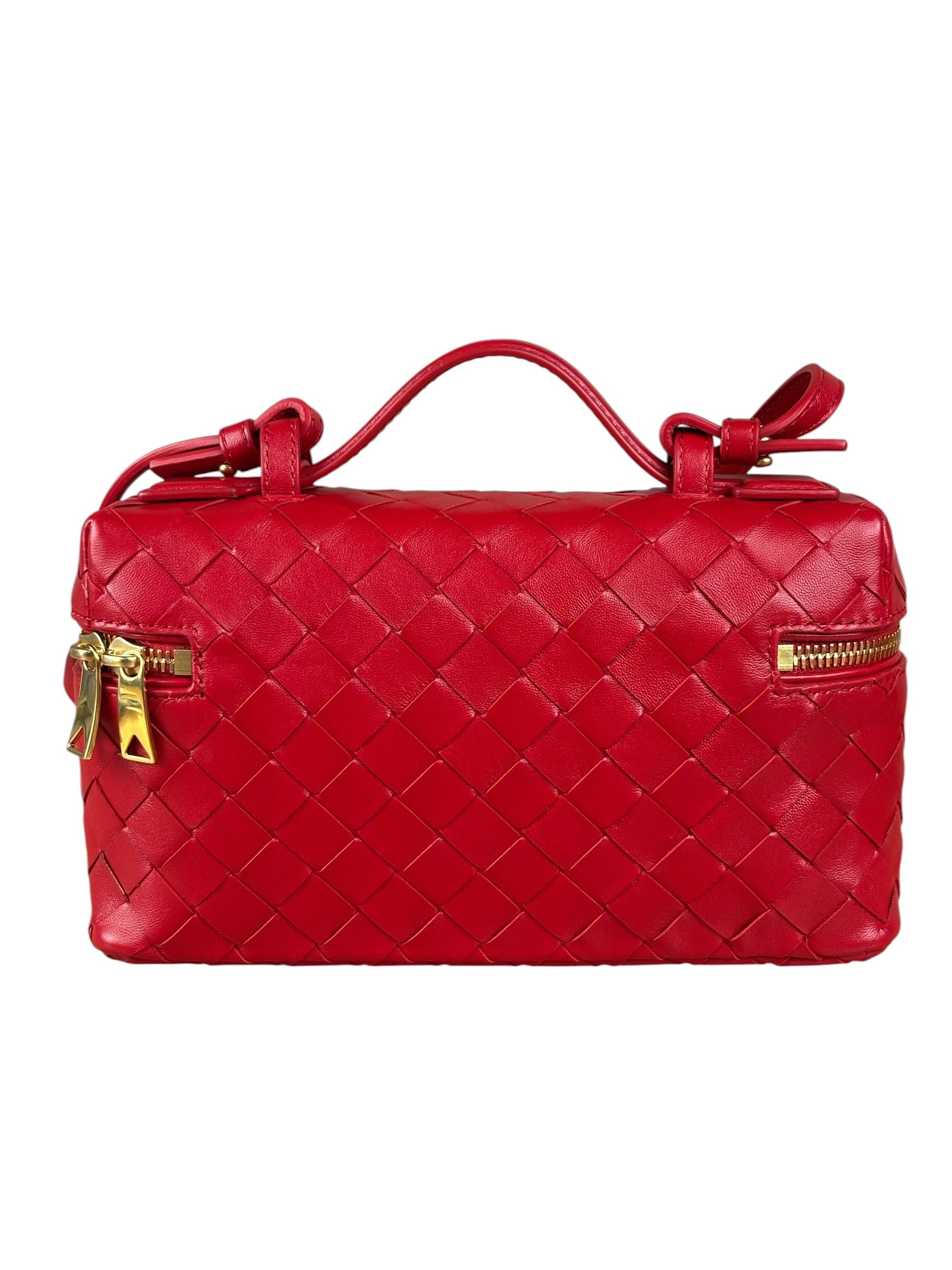 Bottega Veneta Red Intrecciato Leather Crossbody Bag