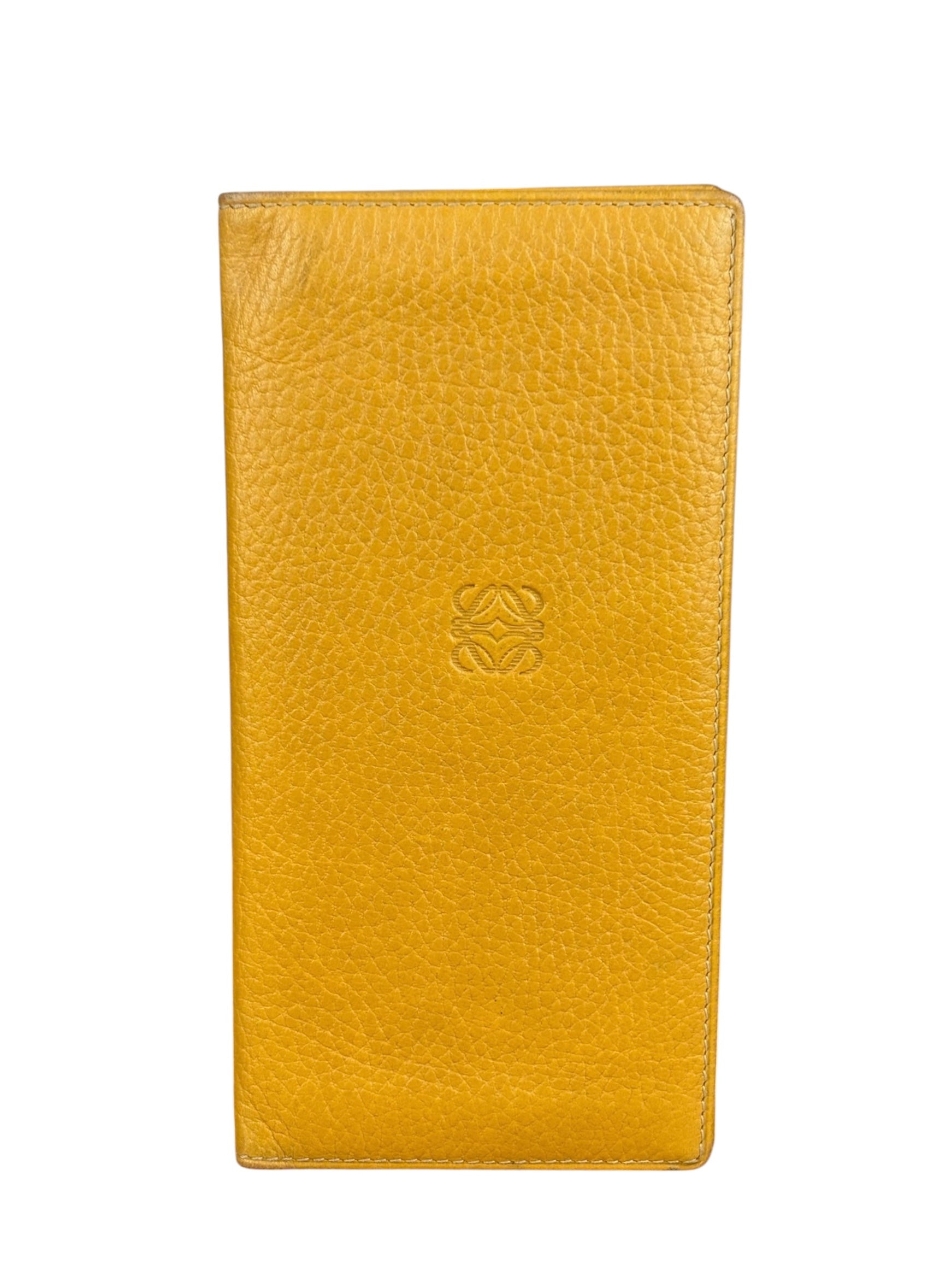 Loewe Yellow Leather Anagram Slim Bifold Long Wallet