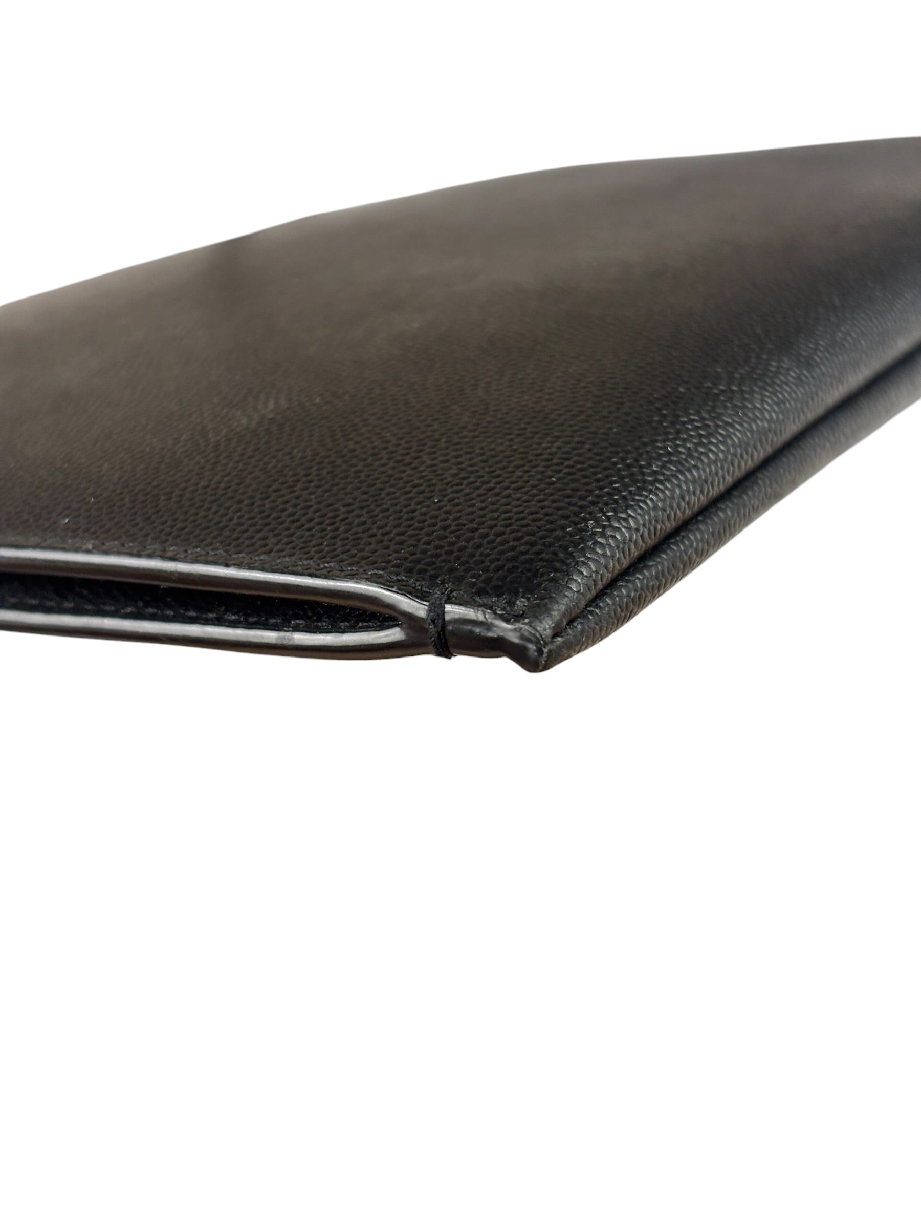 Yves Saint Laurent Black Pebbled Leather Pouch
