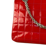 Chanel Red Patent Chocolate Bar Chain Flap Bag 2000