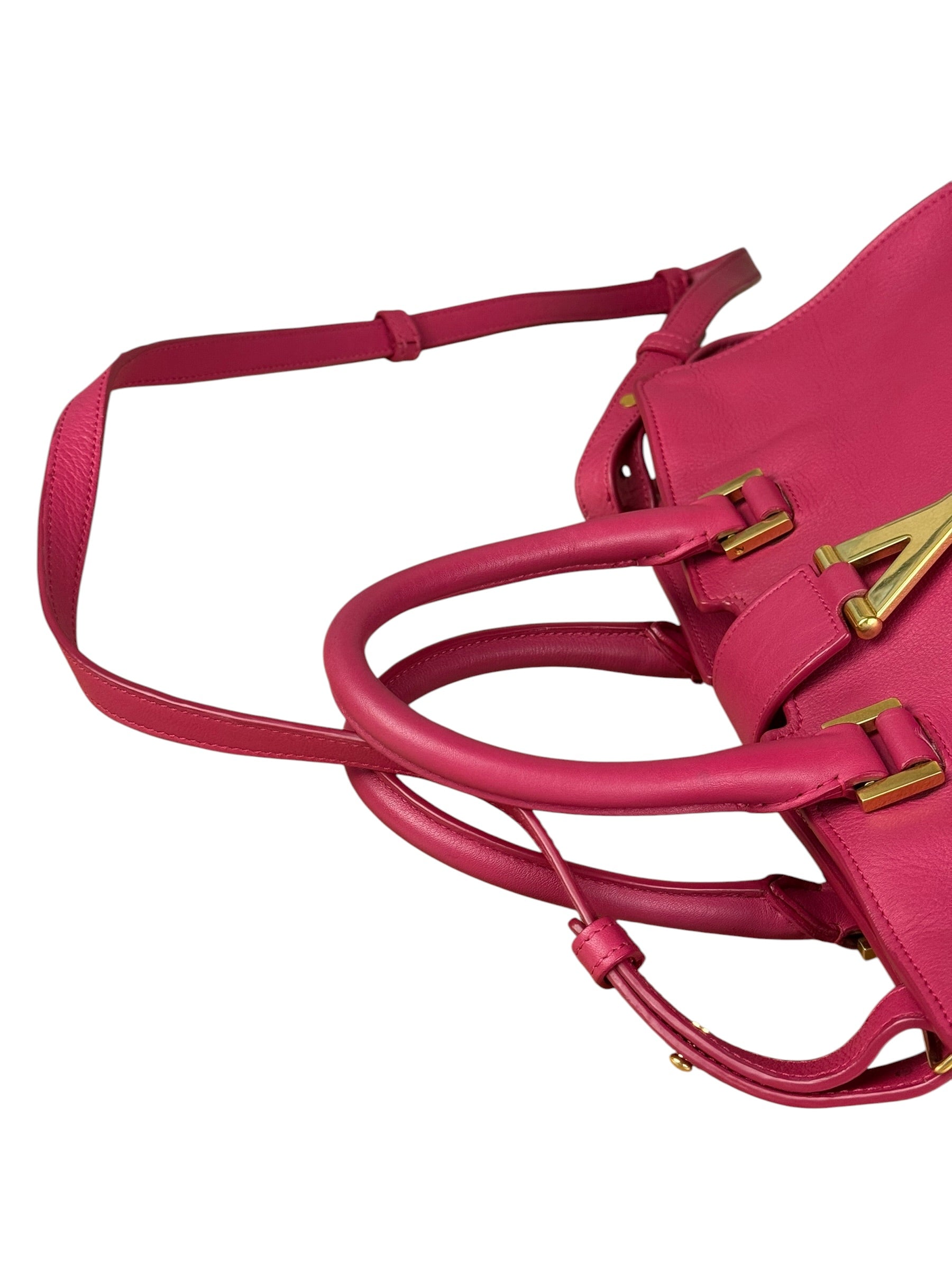 Saint Laurent Classic Y Cabas Fuchsia 2Way Handbag