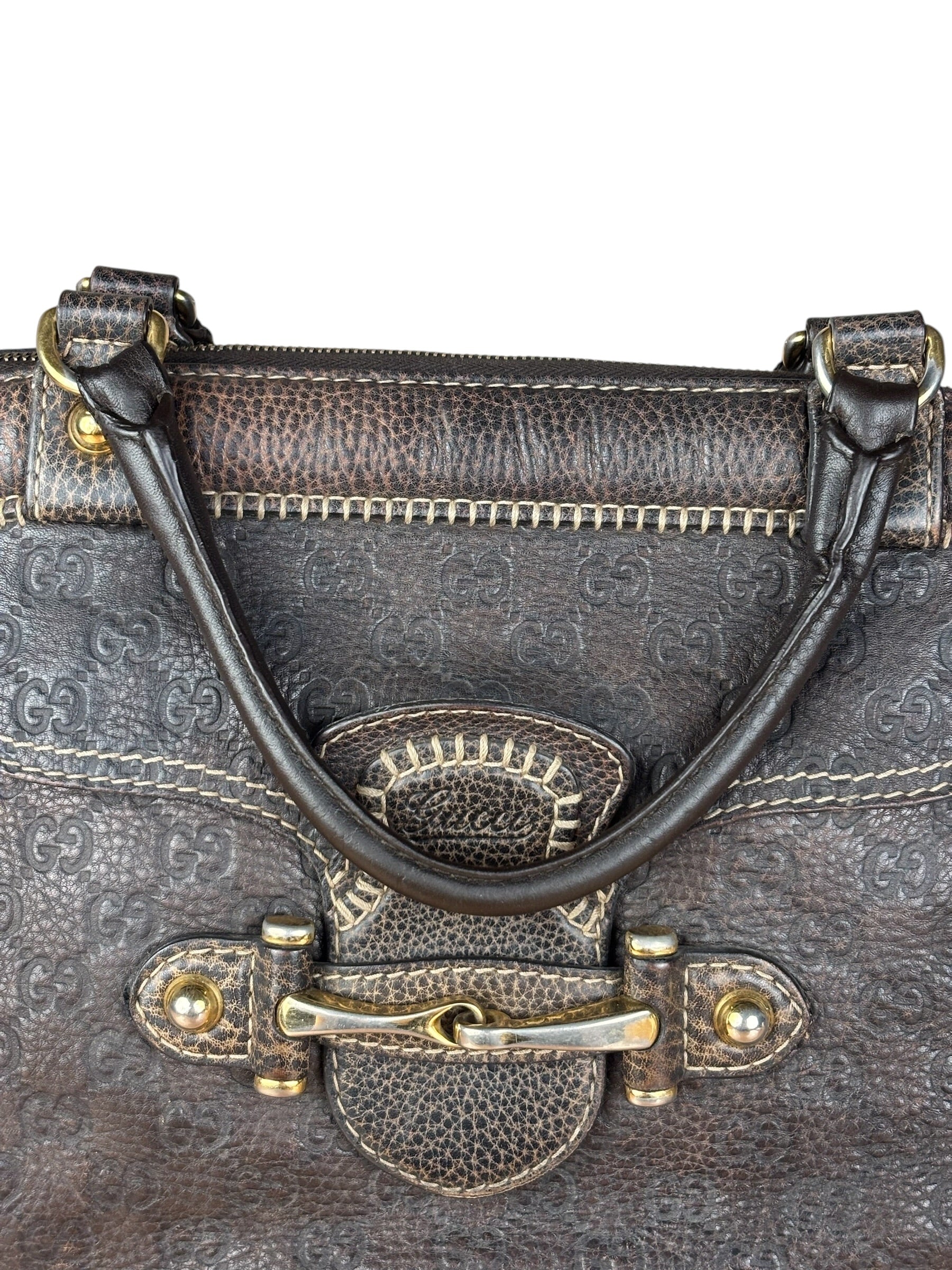 Gucci New Pelham Brown Leather Handbag