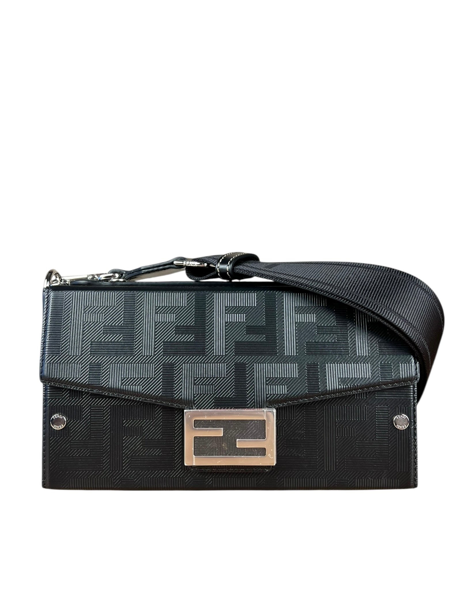 Fendi Soft Trunk Baguette Black