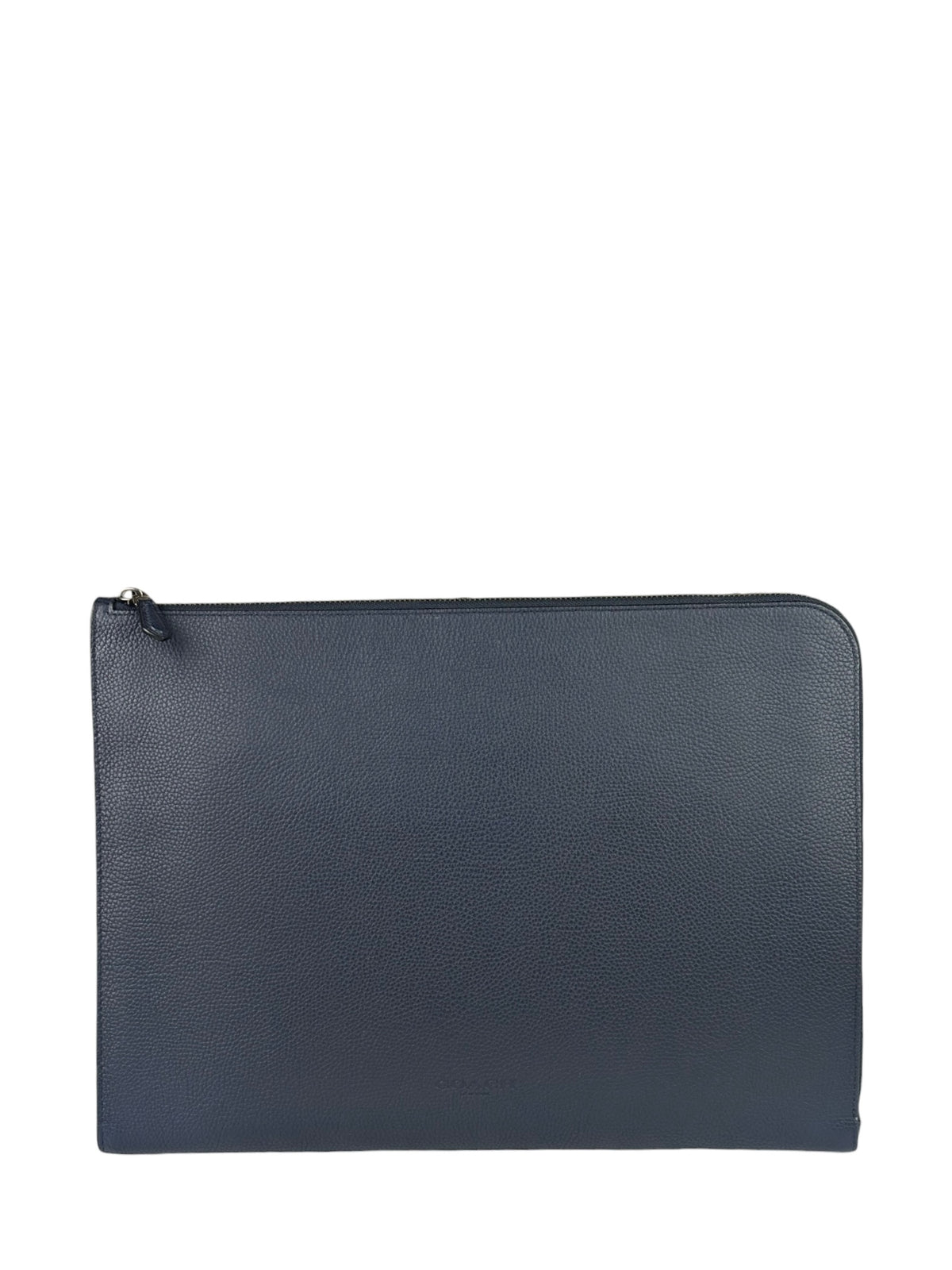 Coach Navy Pebbled Leather Laptop Case