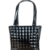 Chanel Vintage Black Patent Leather Chocolate Bar Tote Bag 2002