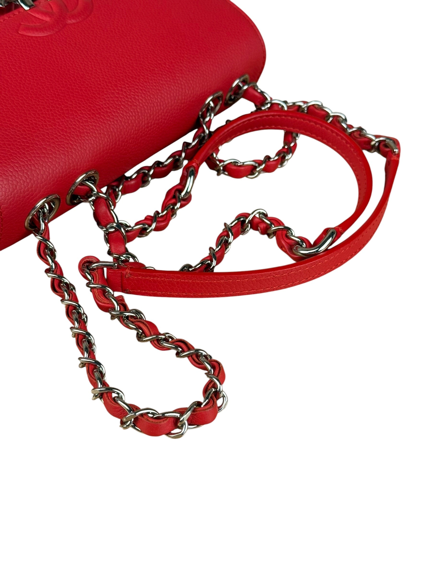 Chanel Red Calfskin Small Box Flap 2017