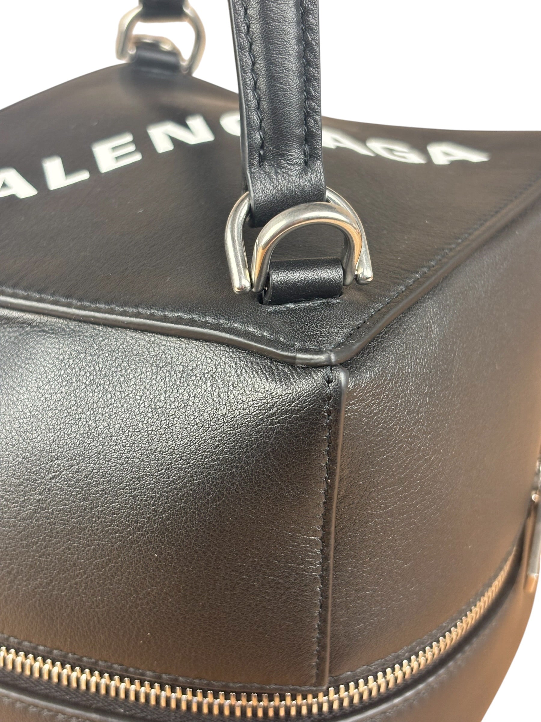 Balenciaga Black Leather Cube Bag 4x4