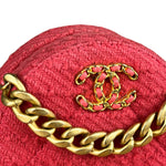 Chanel 19 Round Pink Tweed Chain Shoulder Bag
