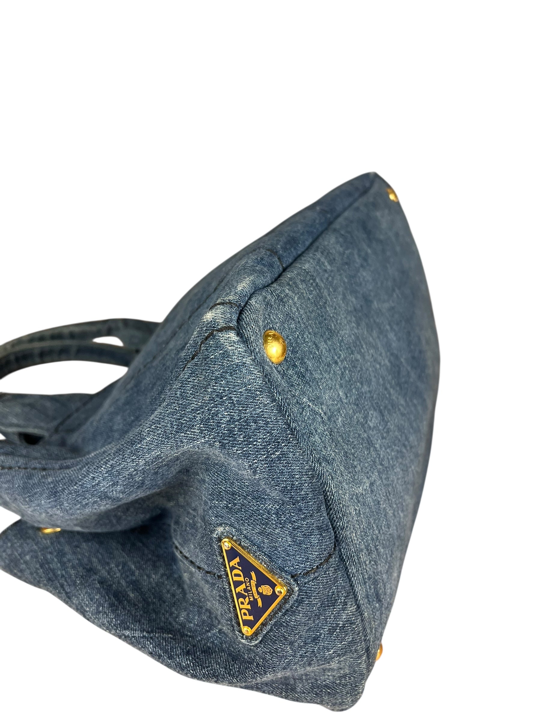 Prada Canapa Denim Tote Bag