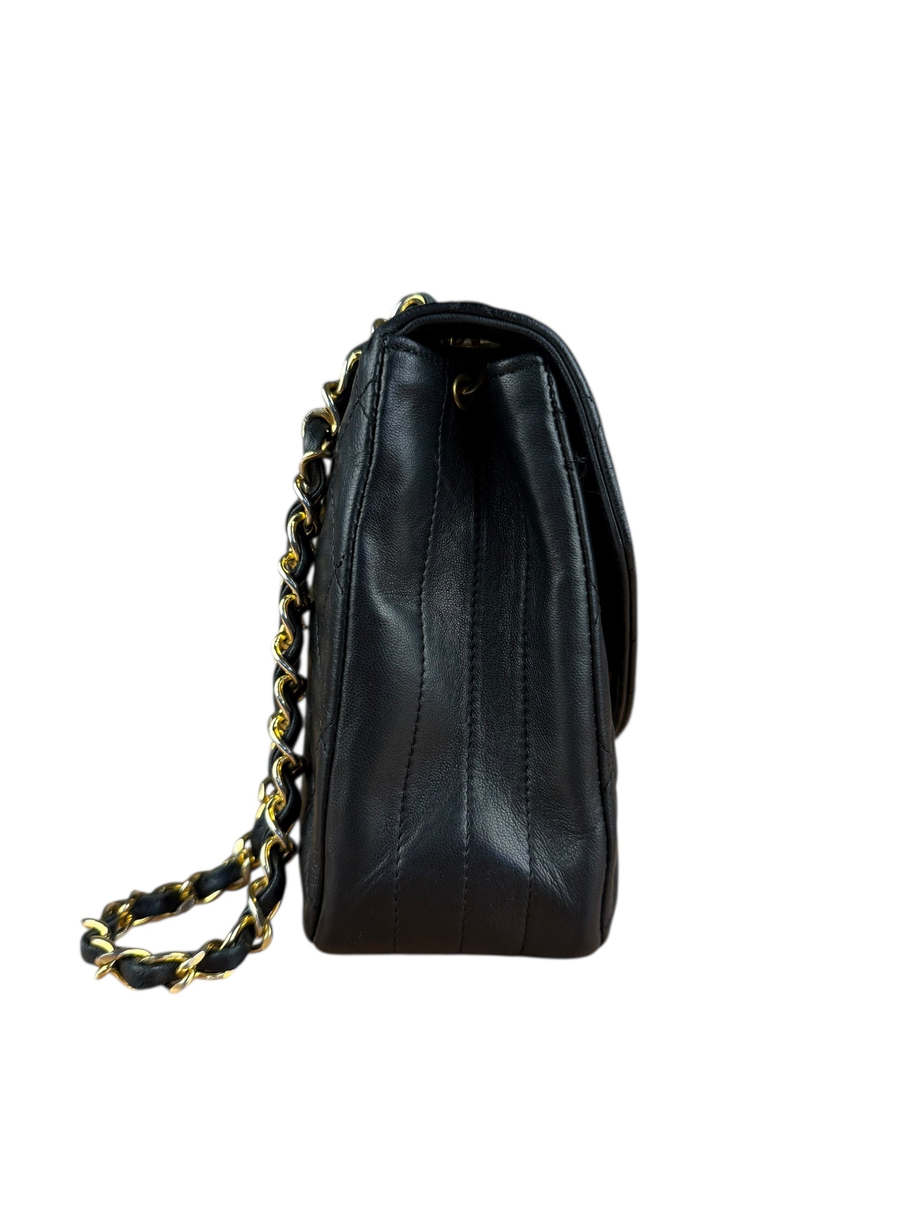 Chanel Black Quilted Half Moon Flap Bag 1990