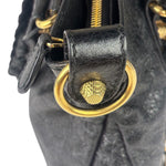 Balenciaga Black Lambskin Moto City Two-Way Bag