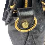 Balenciaga Black Lambskin Moto City Two-Way Bag
