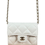 Chanel Classic Flap Card Holder on Chain Quilted Caviar Black