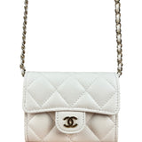 Chanel Classic Flap Card Holder on Chain Quilted Caviar Black
