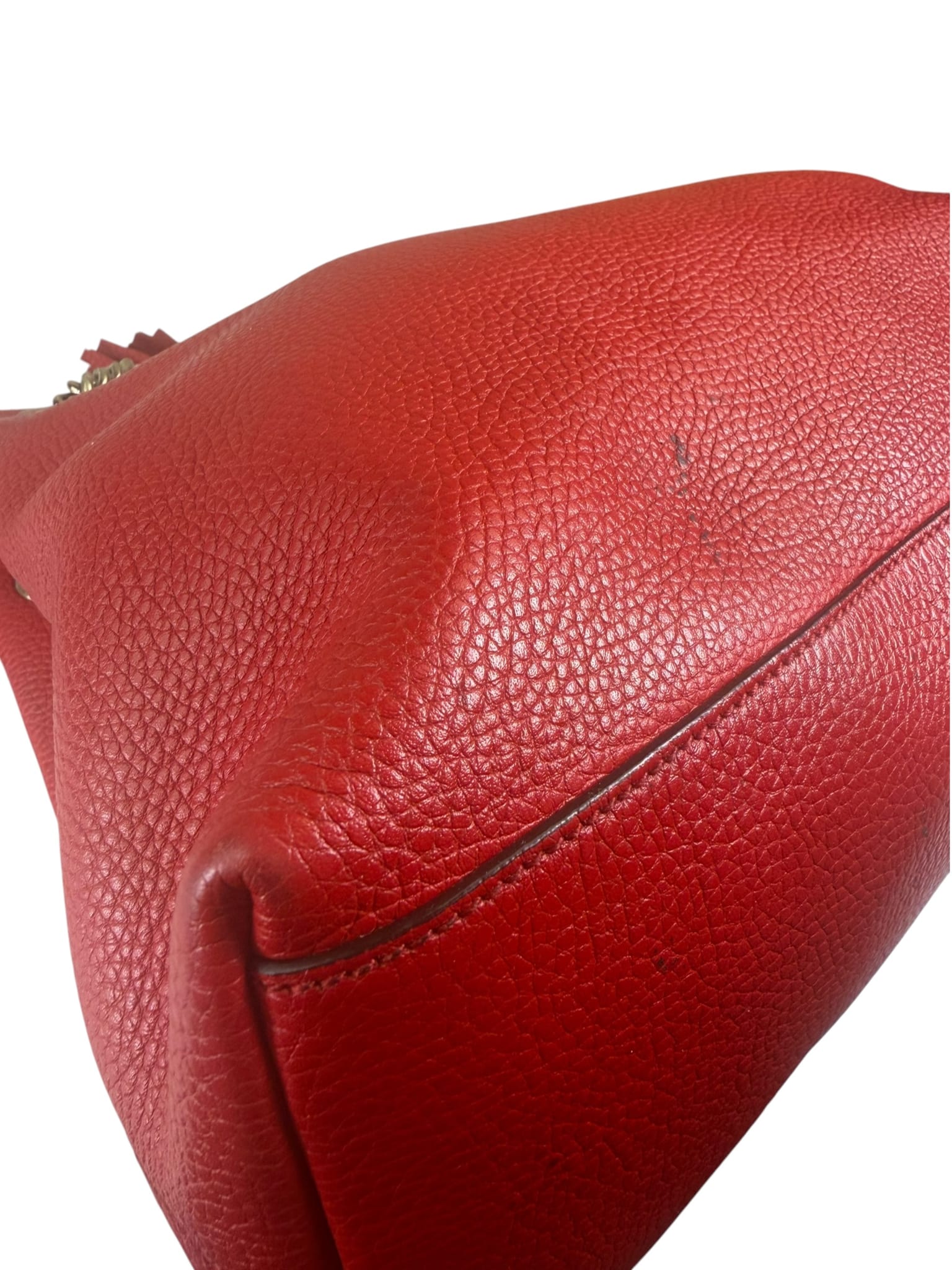 Gucci Red Leather Soho Chain Shoulder Bag