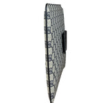 Gucci Navy Blue Leather Trim Coated GG Supreme iPad Case