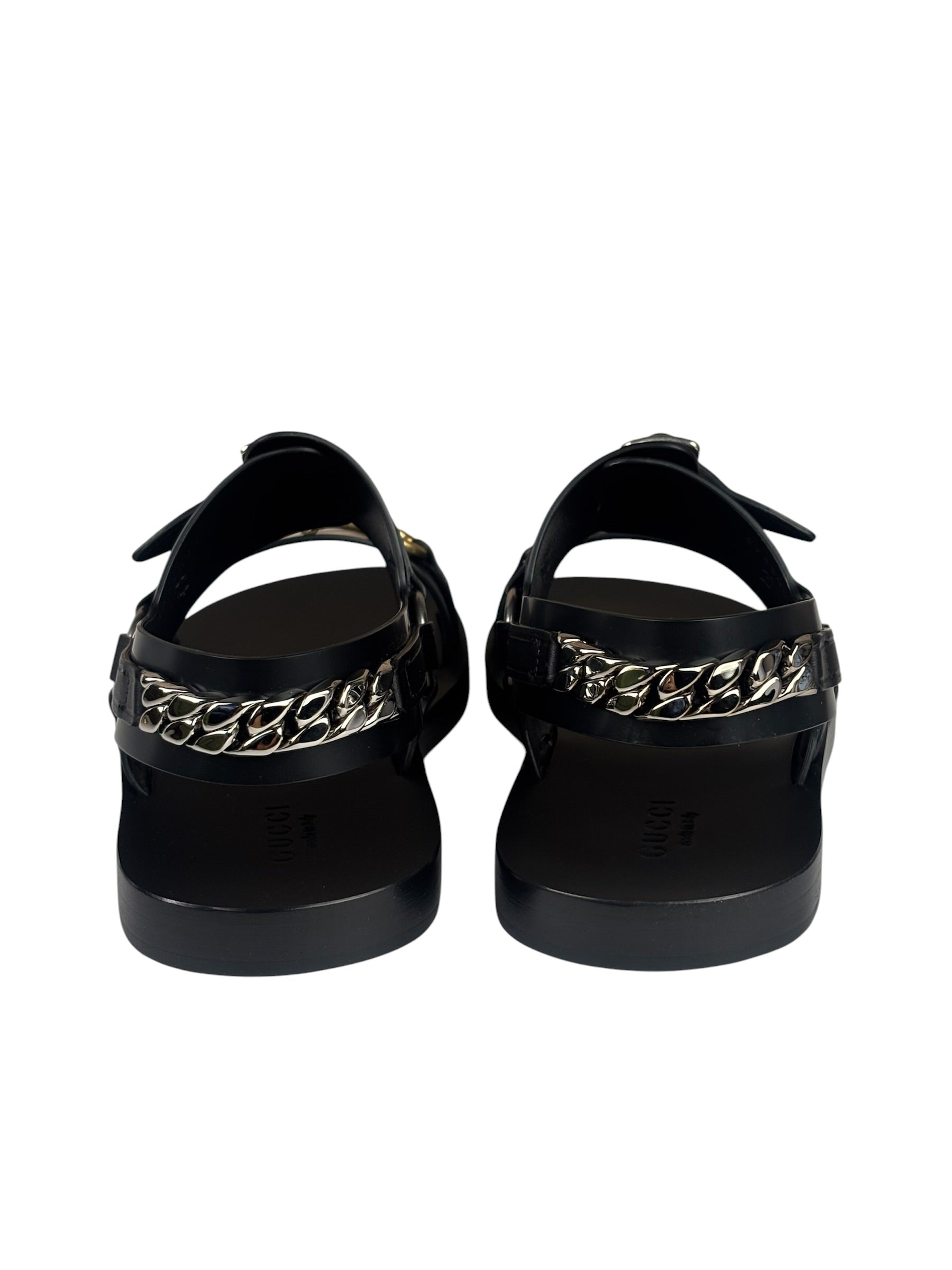 Gucci Black Cordovan Horsebit Sandals