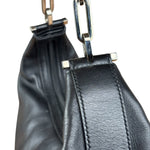 Gucci Black Leather Chain Hobo Bag