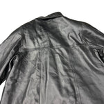 Vintage Black Vegan Leather Long Coat