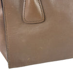 Prada Neutral Taupe Glace Calf Twin Pocket Two-Way Tote