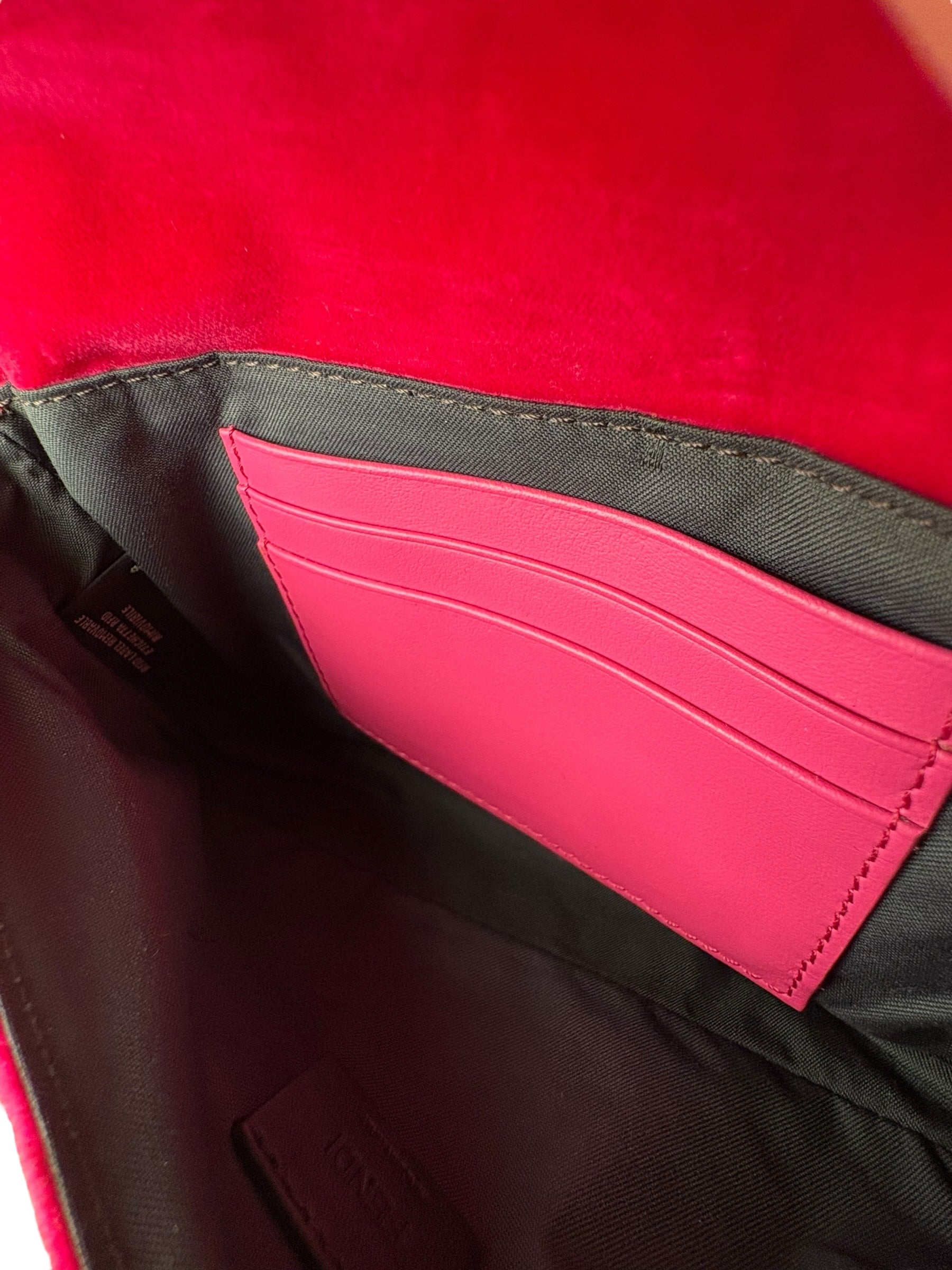 Fendi Pink Zucca Velvet Baguette Belt Bag
