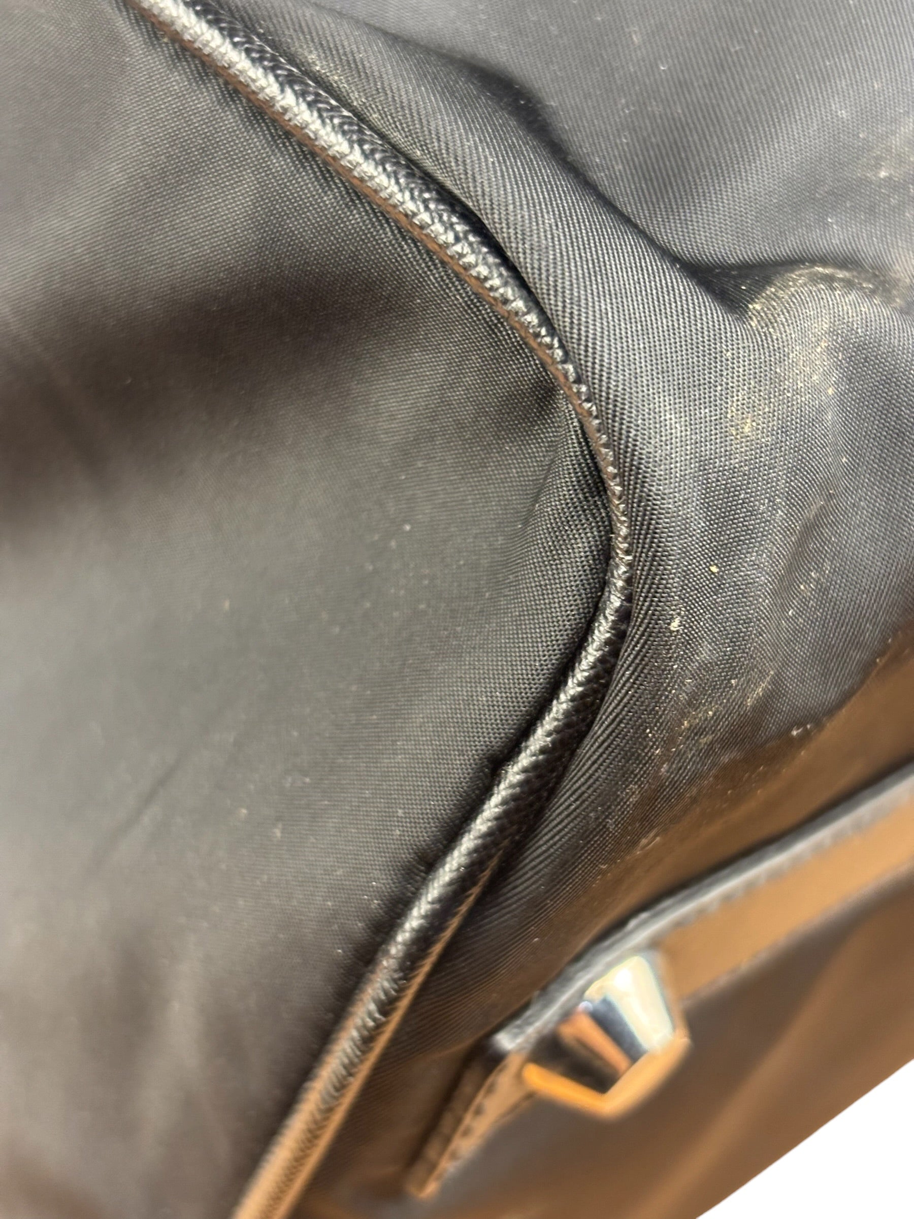 Prada Black Nylon Boston Travel Bag