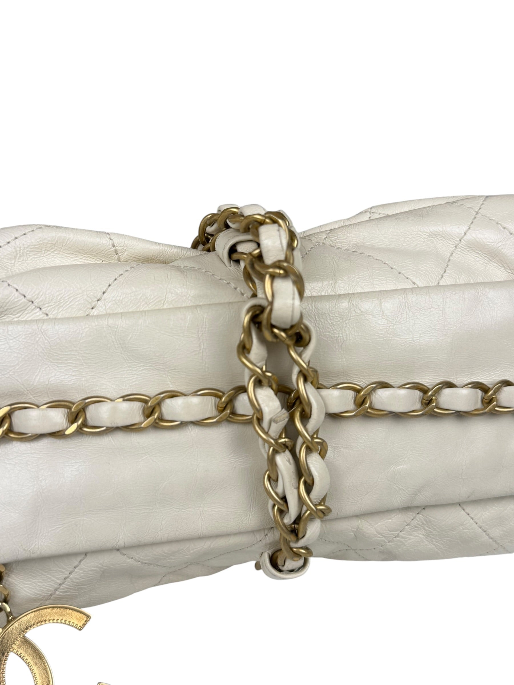 Chanel White Quilted Leather Midnight Swim Baluchon Clutch 2012