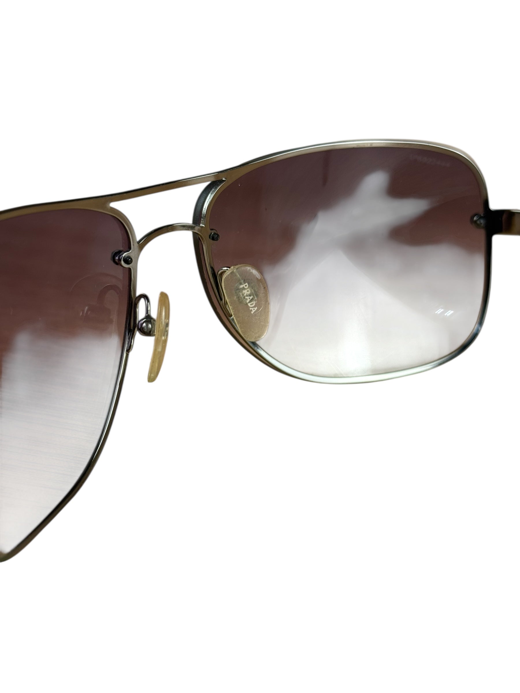 Prada Vintage Frameless Purple Tinted Sunglasses