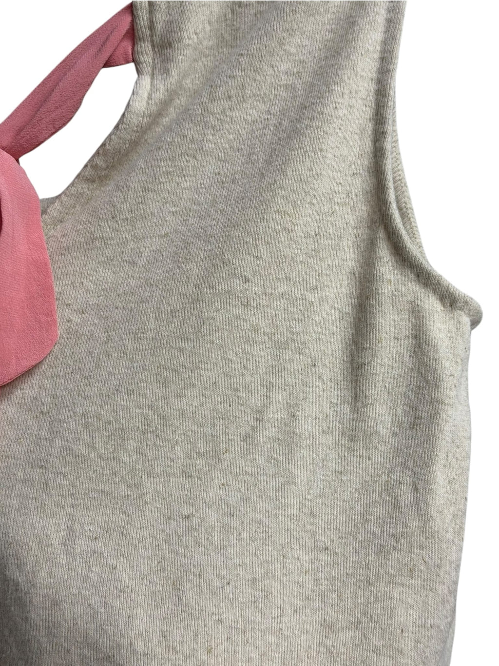 Miu Miu Pink/Beige Cotton Blend Ribbon Back Top