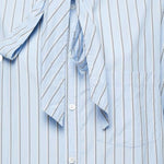 Balenciaga Oversized Striped Back Logo Button Down Shirt