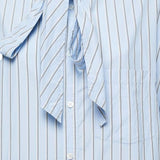 Balenciaga Oversized Striped Back Logo Button Down Shirt