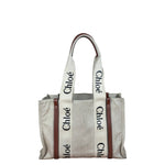 Chloe Leather Trim Woody Medium Tote Bag