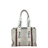 Chloe Leather Trim Woody Medium Tote Bag