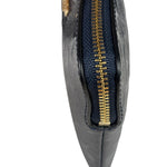 Coach Navy Blue Patent Leather Signature Corner Zip Wristlet