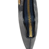Coach Navy Blue Patent Leather Signature Corner Zip Wristlet