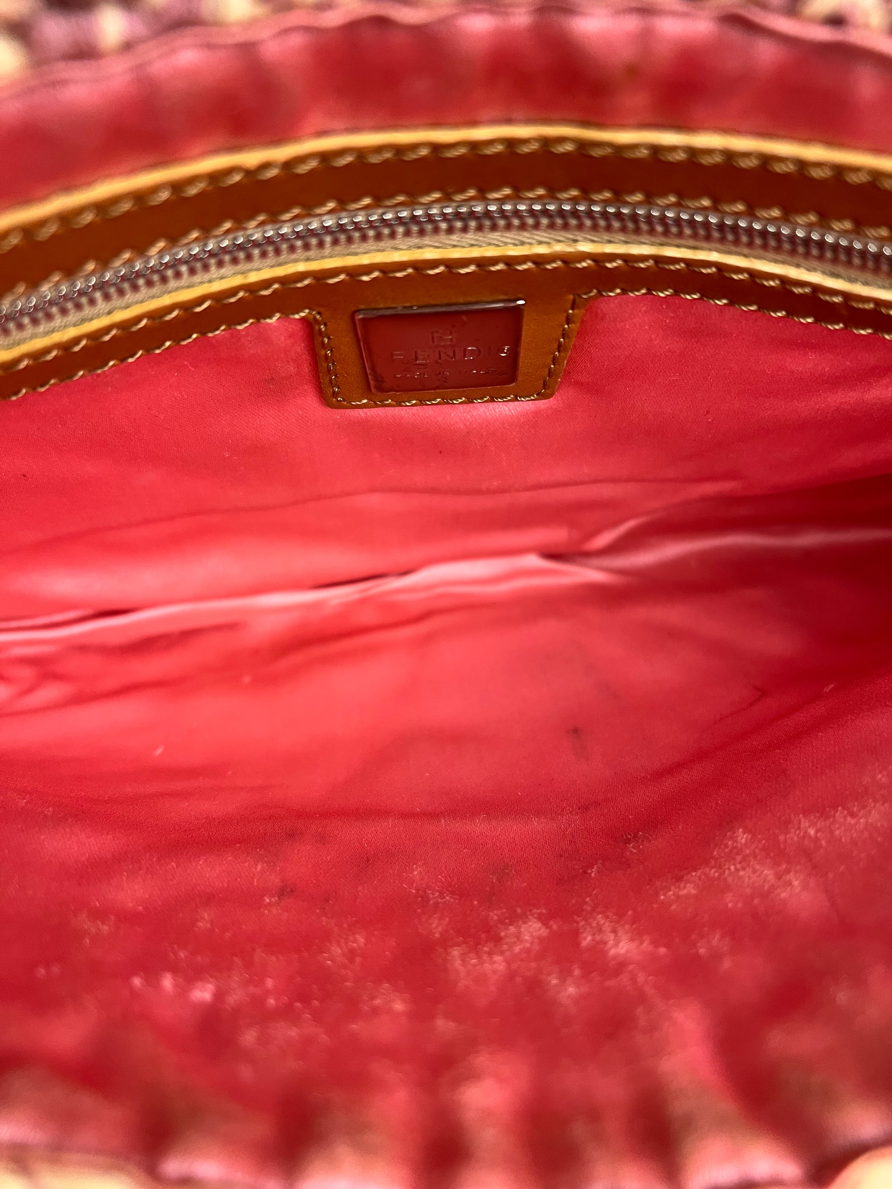 Fendi Raffia Crochet Baguette