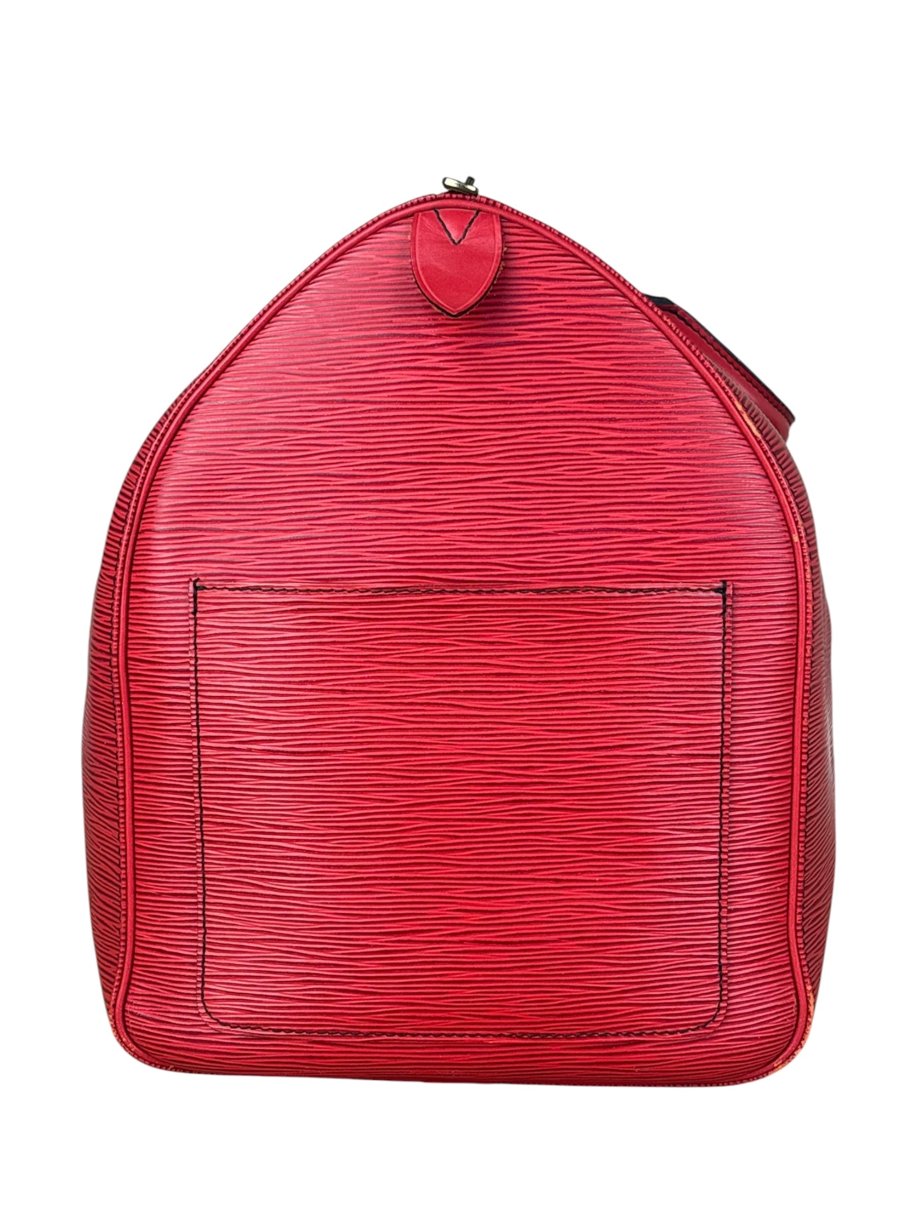 Louis Vuitton Red Epi Keepall Duffel Hand Bag