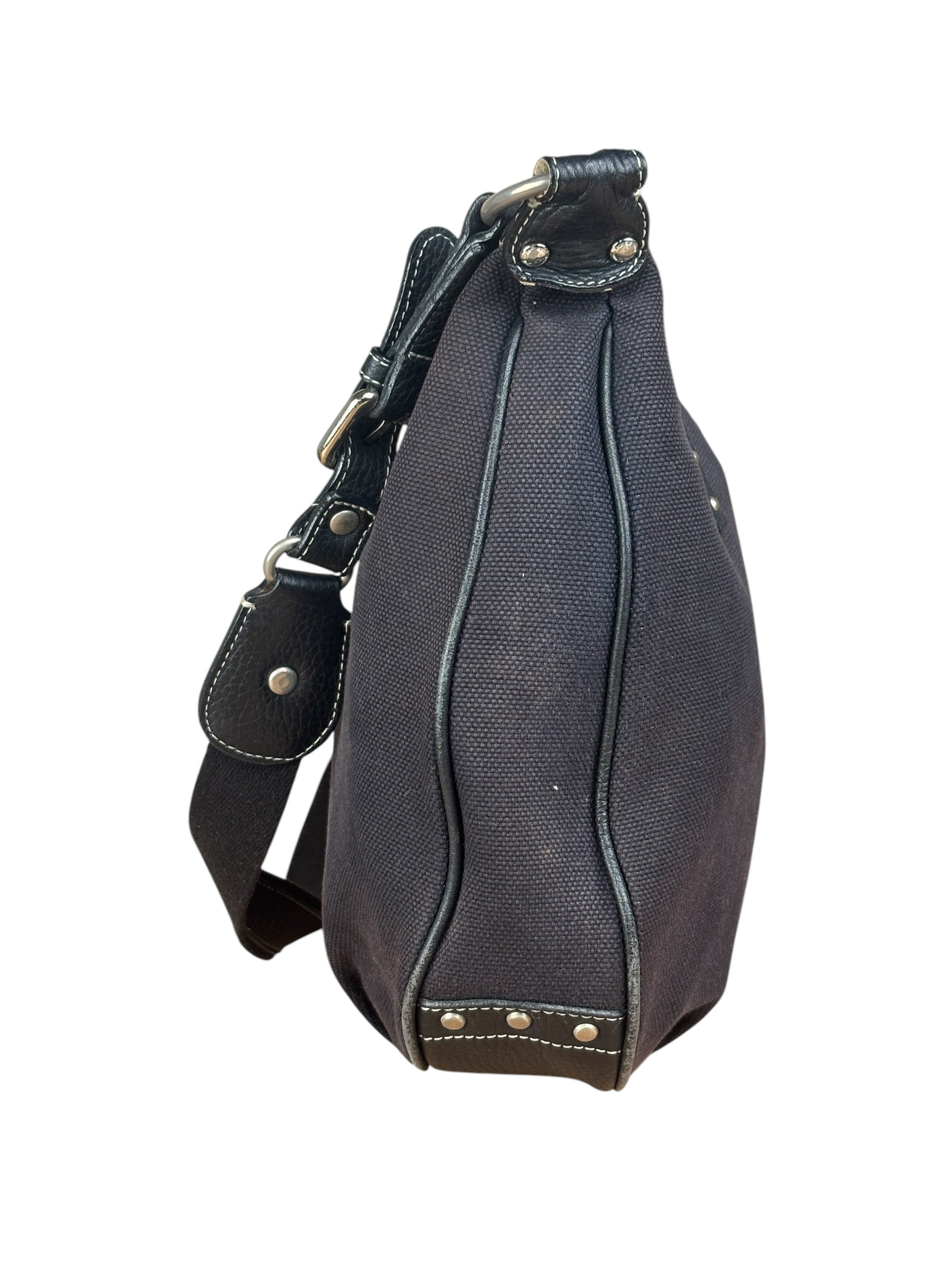Burberry Vintage Black Canvas Crossbody Bag