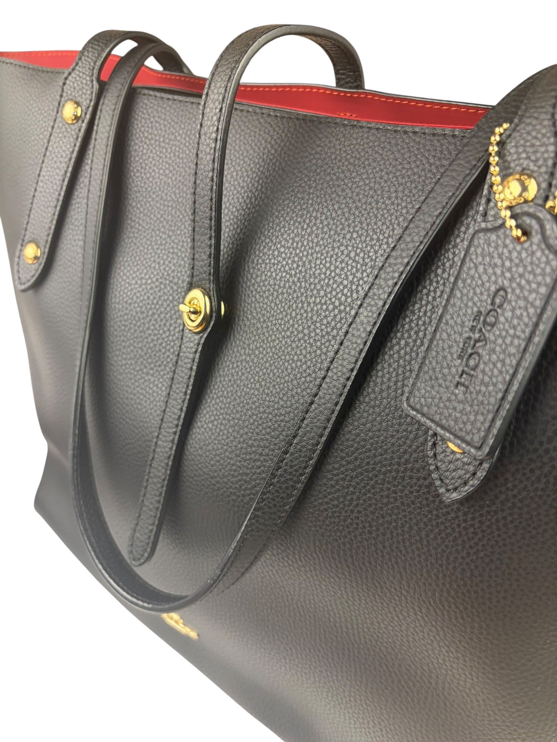 Coach Black Pebbled Leather Market Tote