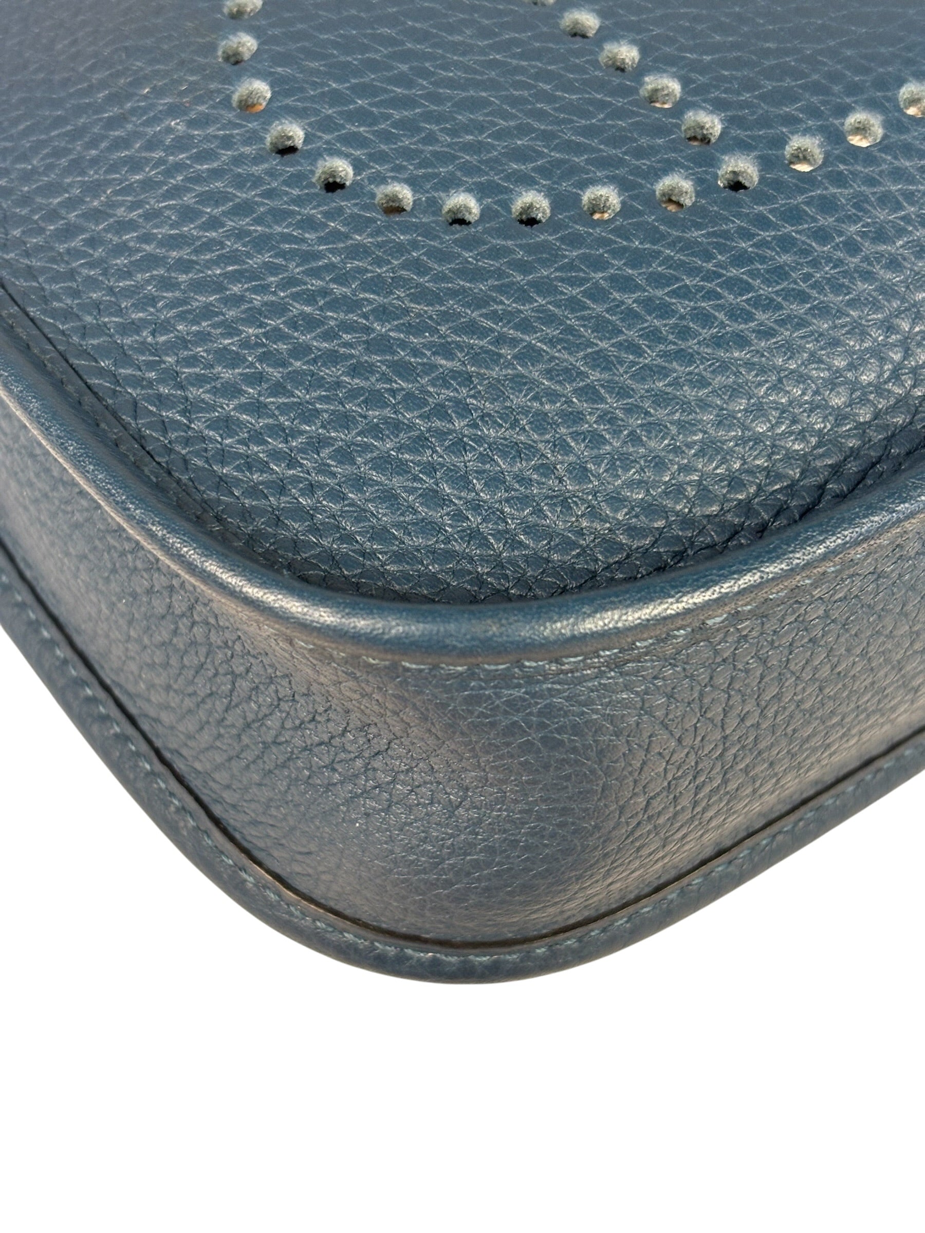 Hermes Blue Pale Clemence Leather Evelyn TPM III Crossbody