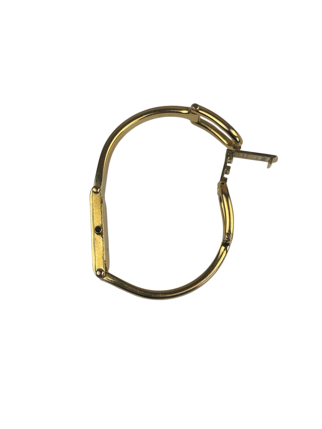 Gucci 1500L Black Dial Gold Plate Bangle