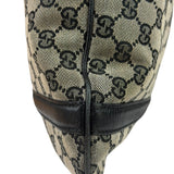 Gucci Black Leather Trim GG Supreme Hobo Bag