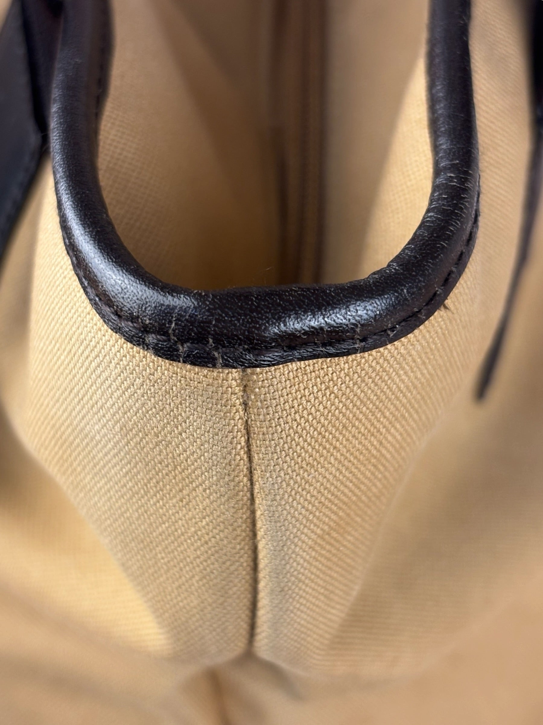 Gucci Vintage Brown Canvas Zip Tote