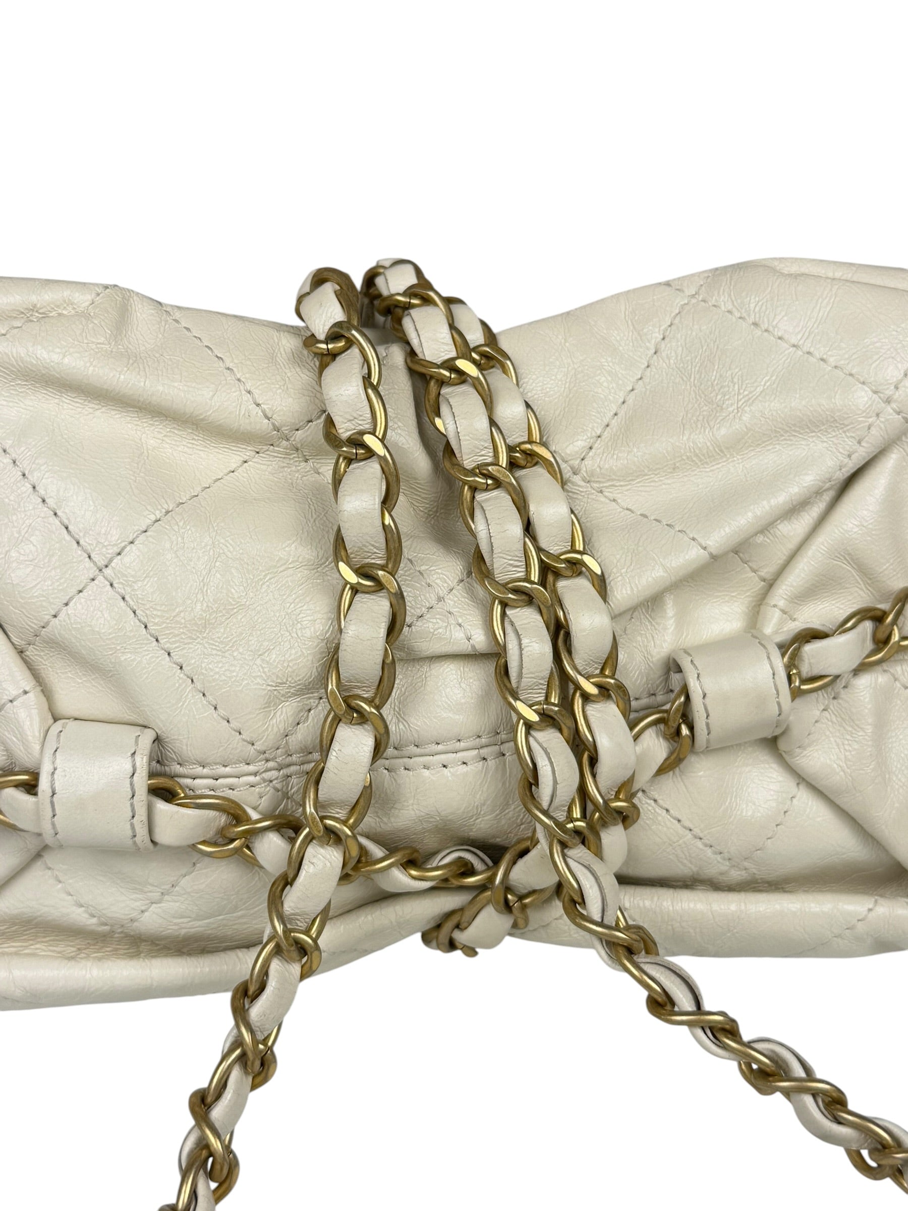 Chanel White Quilted Leather Midnight Swim Baluchon Clutch 2012