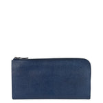 Hermes Navy/Burgundy Silk'In Classique Long Wallet