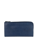 Hermes Navy/Burgundy Silk'In Classique Long Wallet