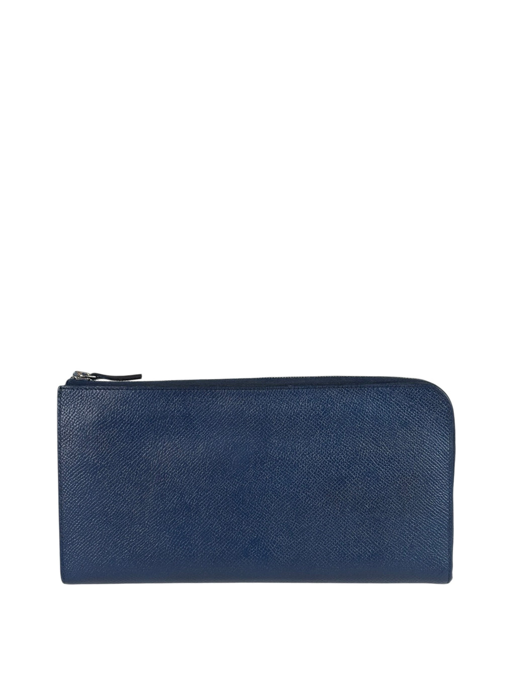 Hermes Navy/Burgundy Silk'In Classique Long Wallet