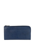 Hermes Navy/Burgundy Silk'In Classique Long Wallet