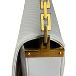 YSL White Chevron Quilted Babylone Chain Flap Shoulder Bag