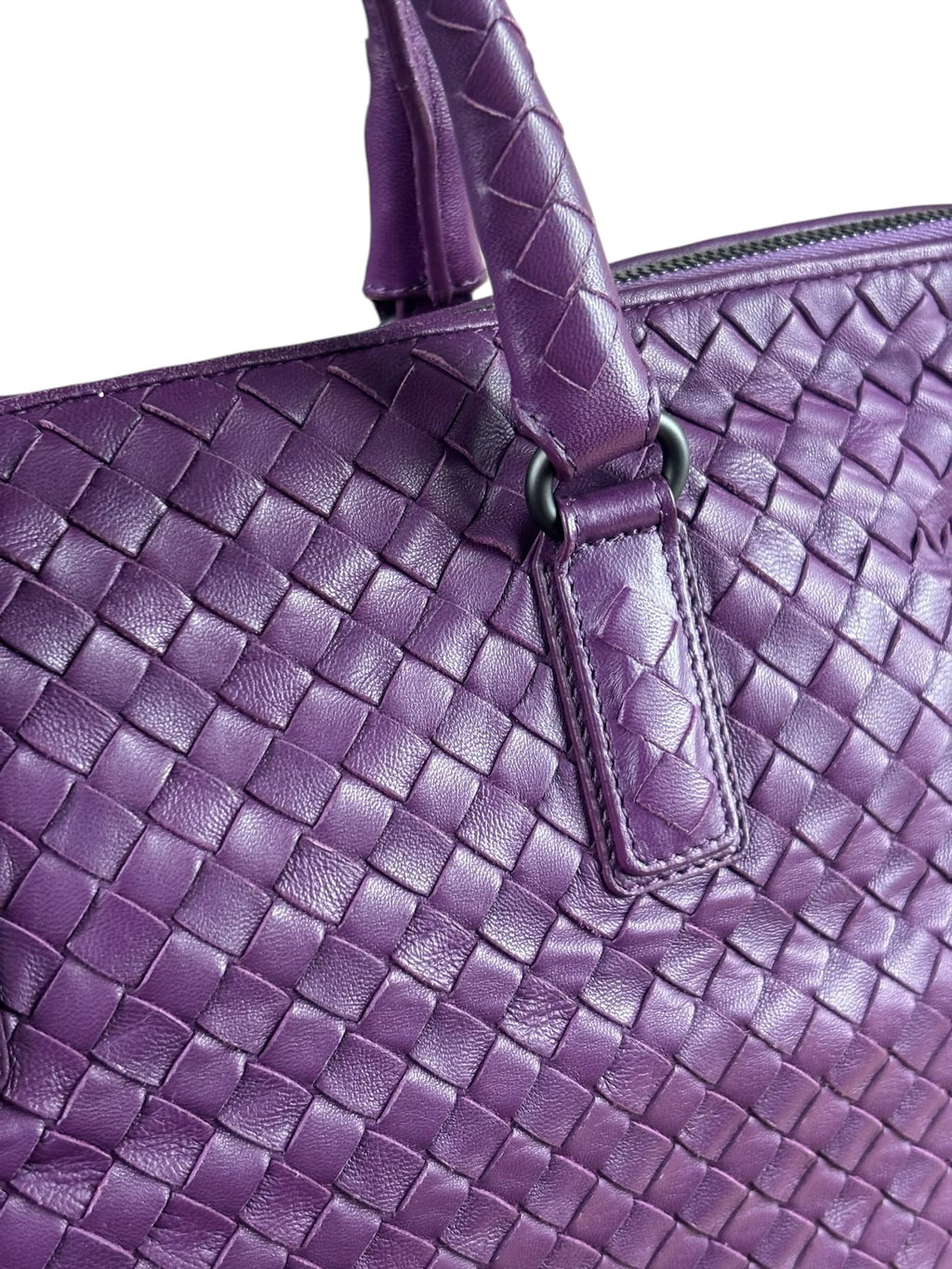 Bottega Veneta Purple Intrecciato Cabat Two-Way Tote